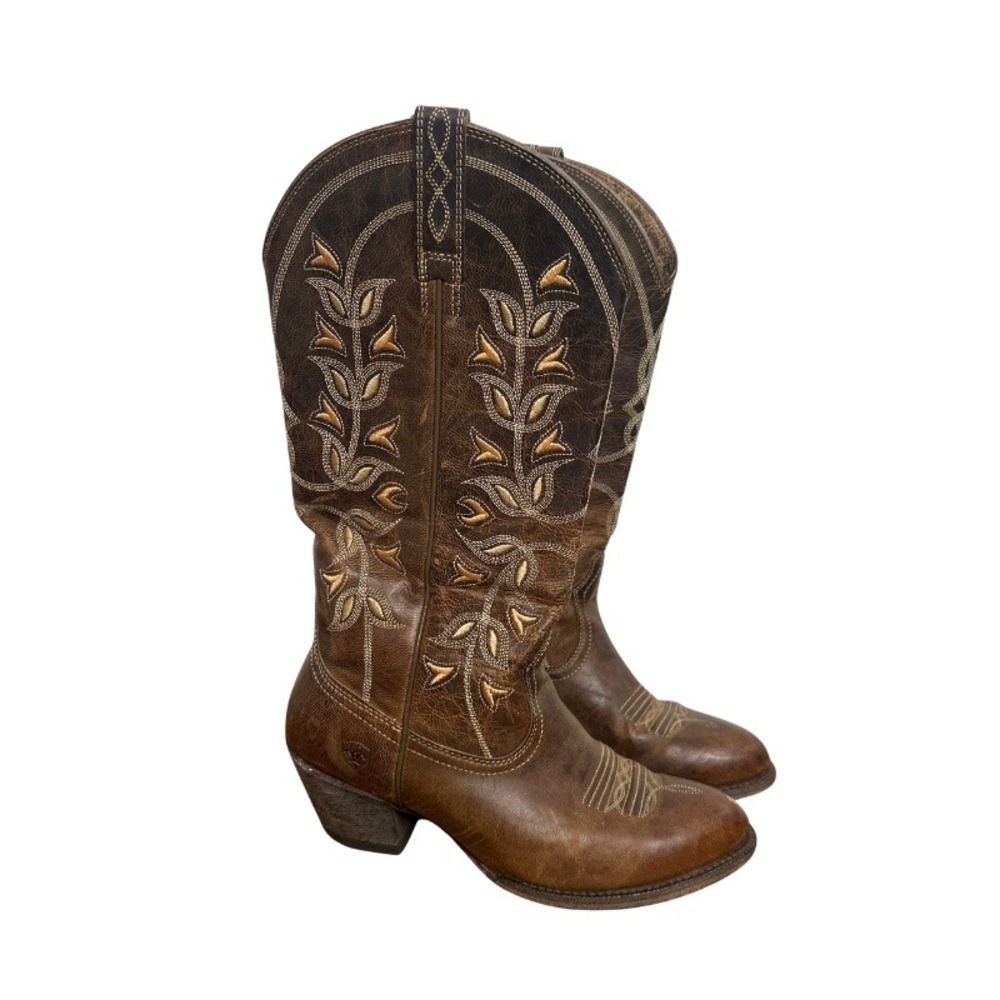 Ariat Women's Desert Holly Western Boots in Pearl Brown Leather Cowgirl 6.5B - Picture 2 of 9